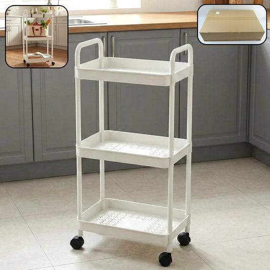 3 Layer Multipurpose Rolling Storage Trolley (1 Pc)