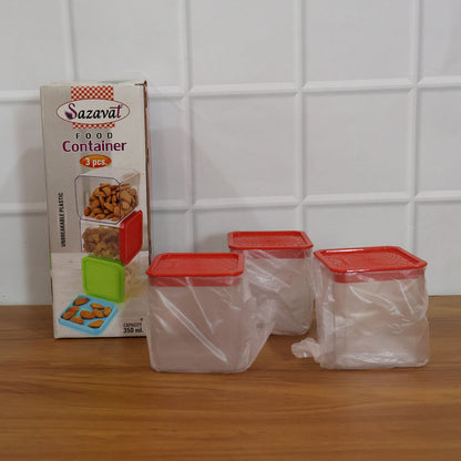 3 Piece Airtight Food Storage Container Set (1 Set  350 Ml)